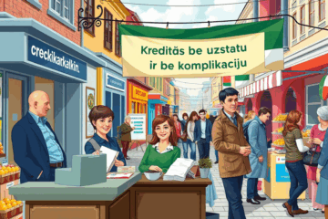 Žmogus, laikantis rankose sutartį su finansine institucija, simbolizuoja paprastą ir greitą kredito gavimą