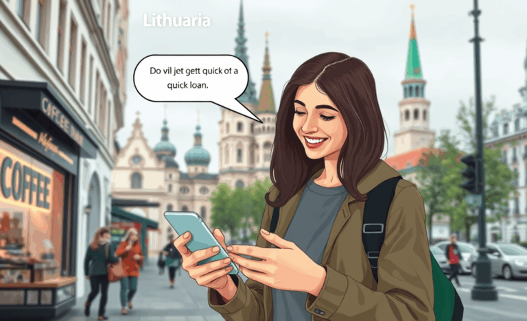 Asmuo, gaunantis kreditą mobiliojo telefono pagalba
